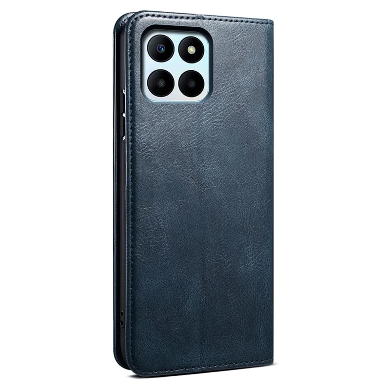 Til Honor X8b 4G Vokset Crazy Horse-tekstur Etui i PU-læder Telefondæksel Med Wallet - Blå
