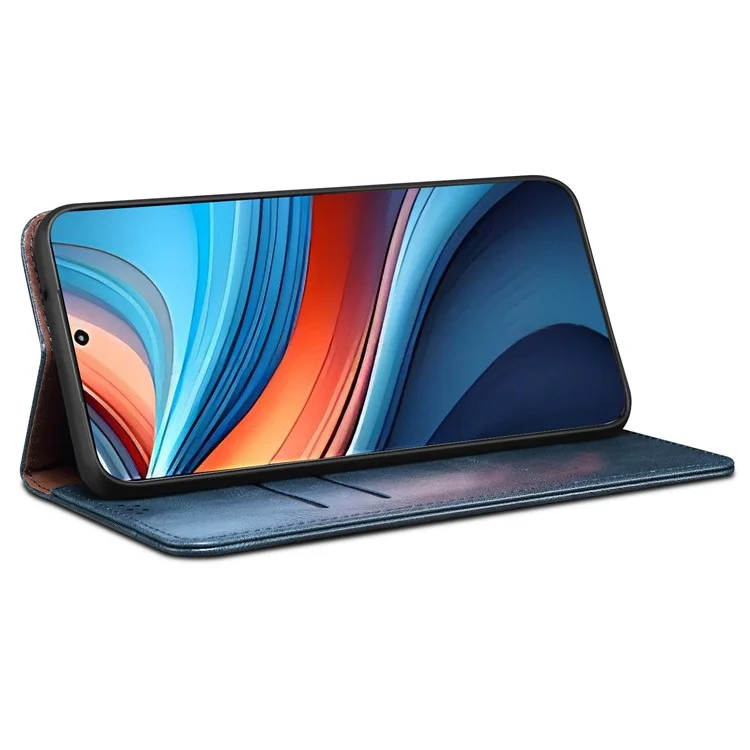 Für Xiaomi Redmi Note 13R Pro 5G PU-Leder-Brieftasche Handyhülle Magnetischer Schutzdeckel - Blau