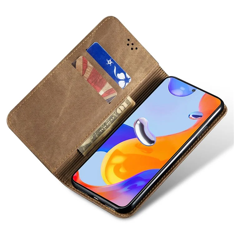 Für Xiaomi Redmi Note 13R Pro 5G Handyhülle PU-Leder Flip-Hülle mit Geldbörse und Kartenfach - Khaki