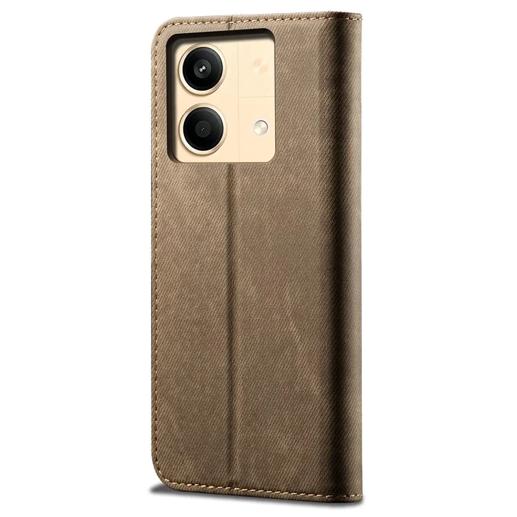 Für Xiaomi Redmi Note 13R Pro 5G Handyhülle PU-Leder Flip-Hülle mit Geldbörse und Kartenfach - Khaki