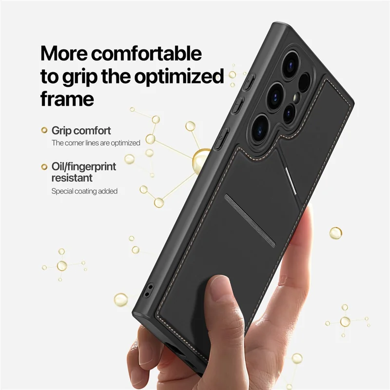 DUX DUCIS Rafi II Series for Samsung Galaxy S24 Ultra Magnetic Phone Case with Card Slots Kickstand - Black