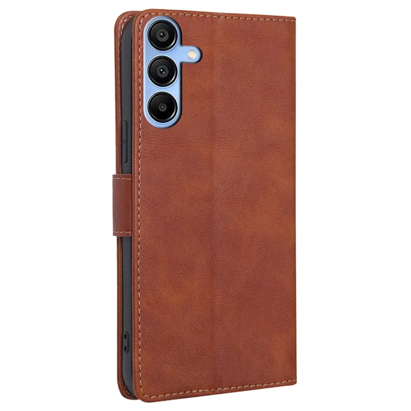Para Samsung Galaxy A15 4G / A15 5G Funda Carcasa de Cuero PU+TPU Bloqueo RFID Cartera Móvil - Marrón