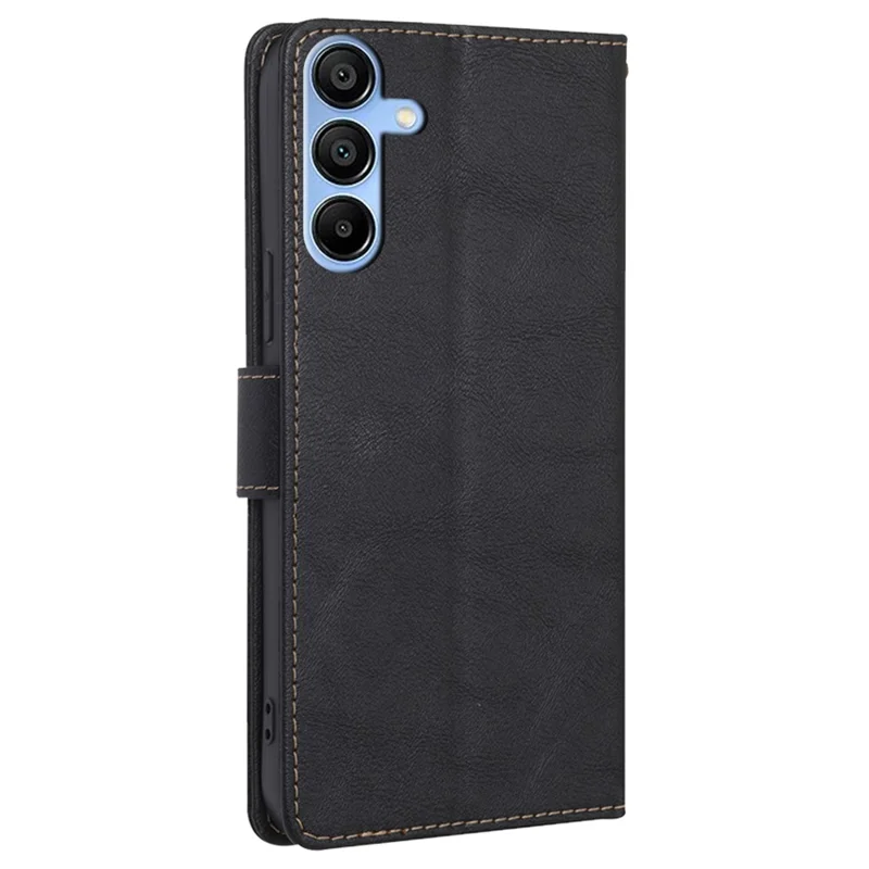 For Samsung Galaxy A15 4G / A15 5G Case PU Leather+TPU RFID Blocking Phone Wallet Cover - Black