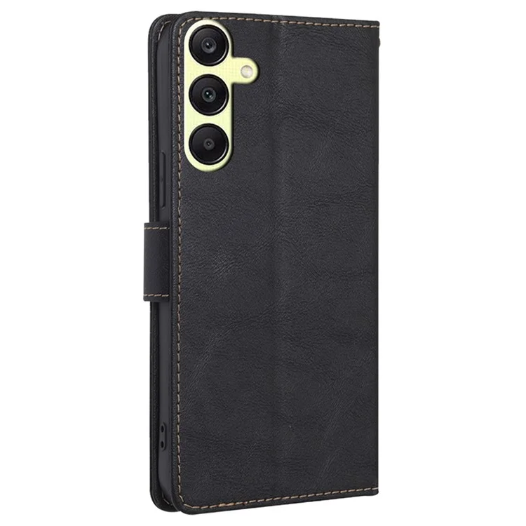 For Samsung Galaxy A25 5G (Global) (161.0 x 76.5 x 8.3mm) Case Leather Cowhide Texture Phone Cover with RFID Blocking Wallet - Black