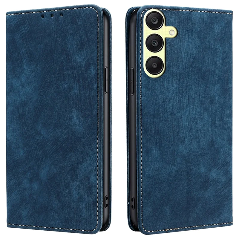 For Samsung Galaxy A25 5G (Global) (161.0 x 76.5 x 8.3mm) Case RFID Blocking PU Leather+TPU Wallet Phone Cover - Blue