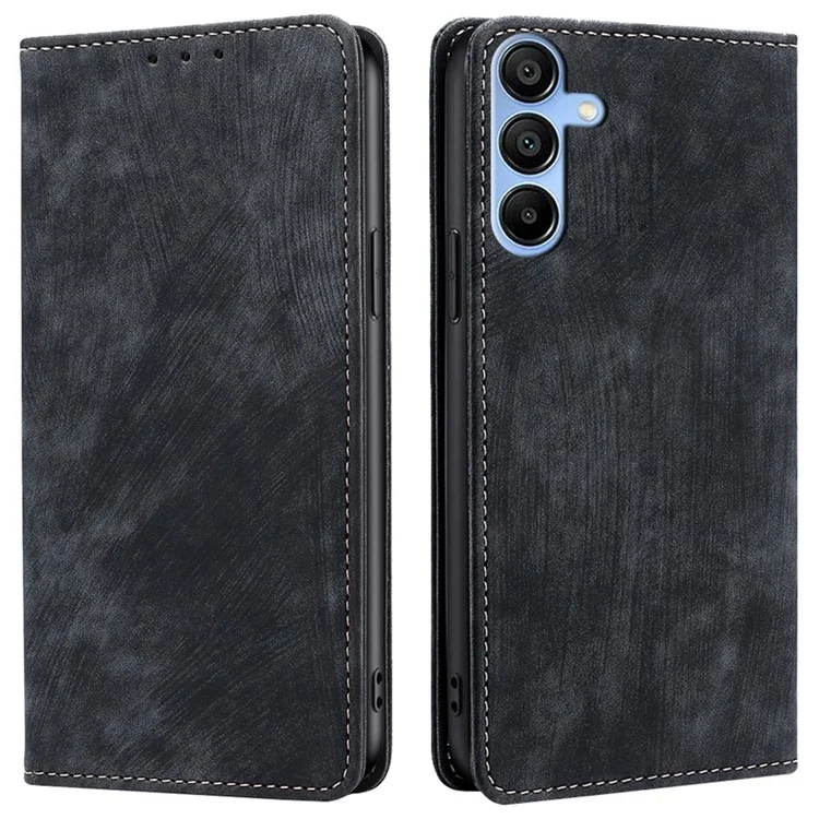 Per Samsung Galaxy A15 4G / A15 5G Custodia in pelle con blocco RFID Stand Cover per telefono cellulare - Nero