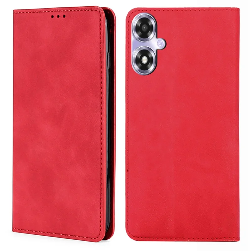 For Oppo A2x 5G / A2m 5G Card Slots Phone Case PU Leather Stand Mobile Phone Cover - Red