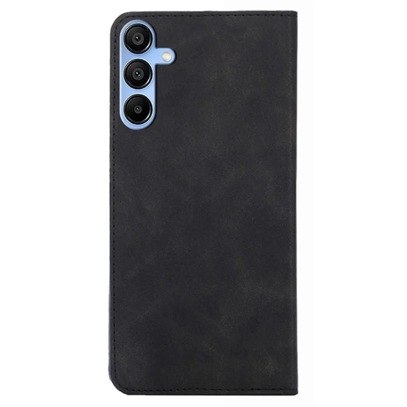 For Samsung Galaxy A15 5G / 4G Case PU Leather Stand Mobile Phone Cover with Card Slots - Black