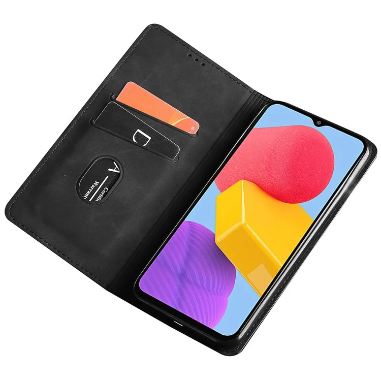 Para Samsung Galaxy A25 5G (Global) (161.0 x 76.5 x 8.3mm) Funda de teléfono móvil Soporte para tarjetas Cubierta de pie de cuero - Negro