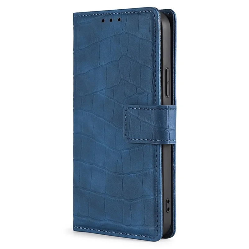For Oppo A2x 5G / A2m 5G Phone Case Wallet Skin-touch PU Leather Crocodile Texture Stand Flip Cover - Blue