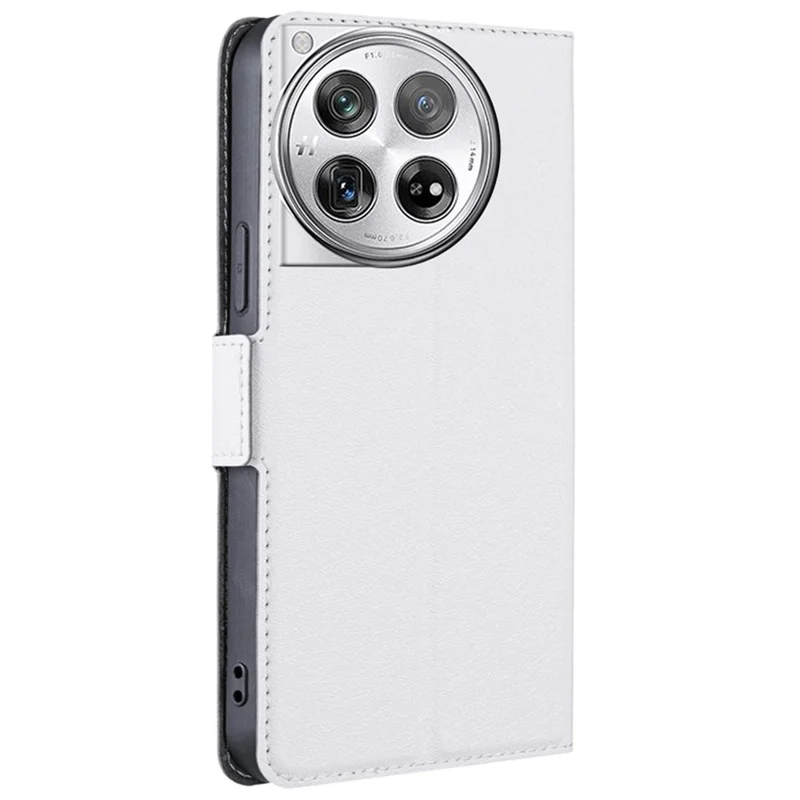 PU Leather Phone Case for OnePlus 12 5G Card Slots Cell Phone Cover Drop Protection Shell - White