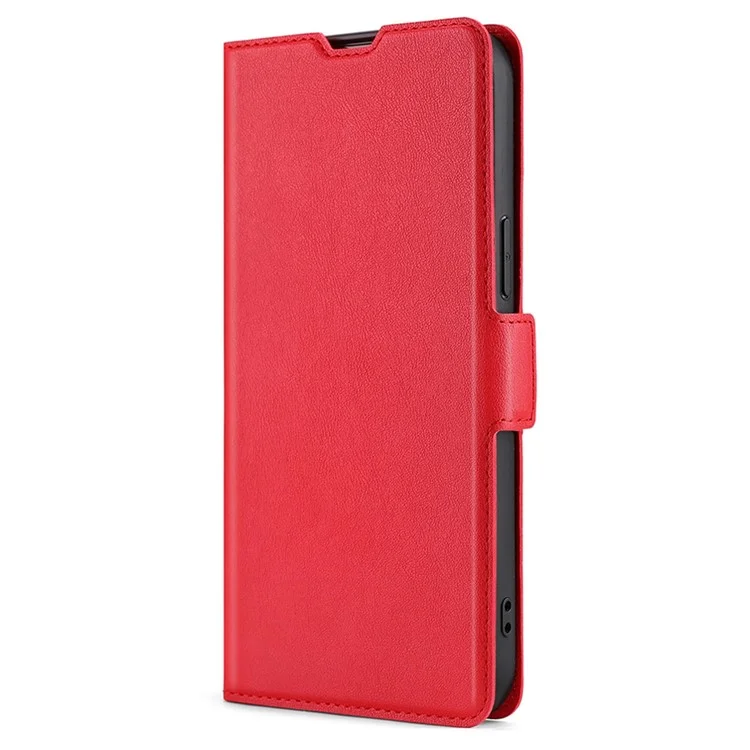 For Oppo A2x 5G / A2m 5G Shockproof Leather Folio Phone Cover with Card Slots Magnetic Protection - Red