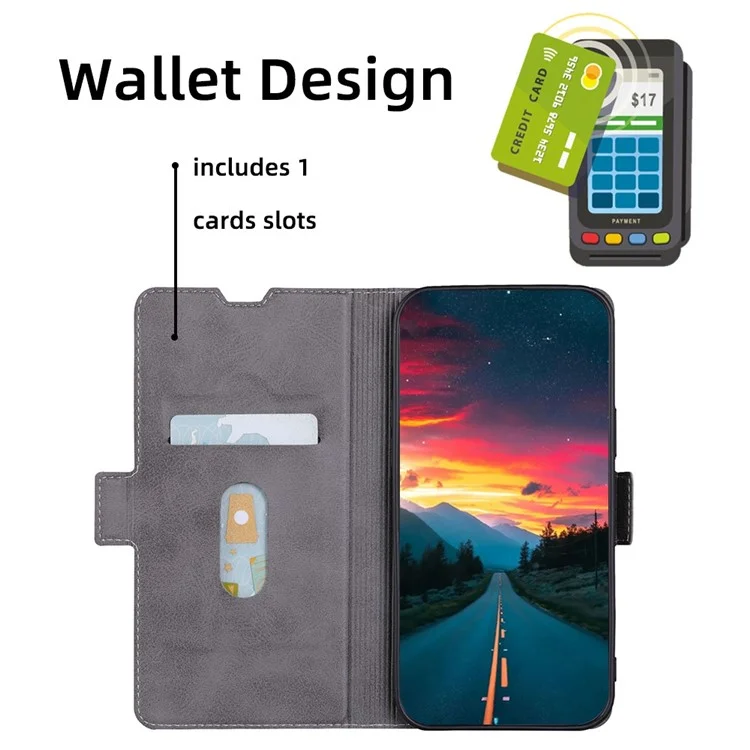 Phone Case for Samsung Galaxy A15 5G / 4G PU Leather Flip Phone Cover with Card Slots - White