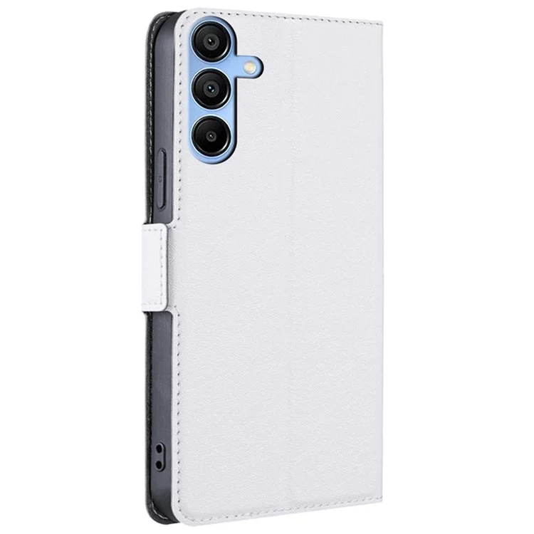 Phone Case for Samsung Galaxy A15 5G / 4G PU Leather Flip Phone Cover with Card Slots - White