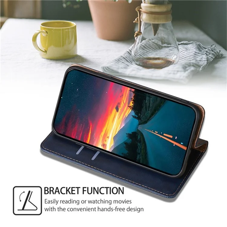Solid Color Case for Honor Play 50 Plus 5G / Play 8T 5G / X7b 4G / 90 Smart Cover Folio Flip PU Leather Phone Protector - Blue