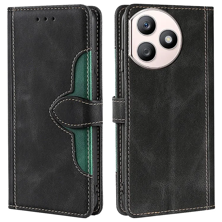 For Honor X50i+ 5G Funda de Cartera Piel Sintética Soporte de Teléfono - Negro
