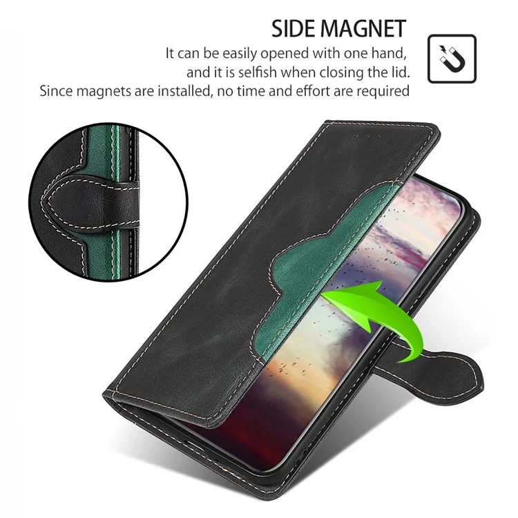 For Honor X50i+ 5G Funda de Cartera Piel Sintética Soporte de Teléfono - Negro