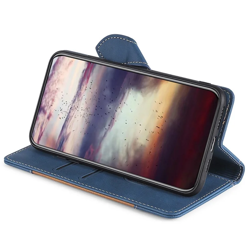 For Honor X50i+ 5G Wallet Case Skin-Feel Leather Stand Phone Cover - Blue