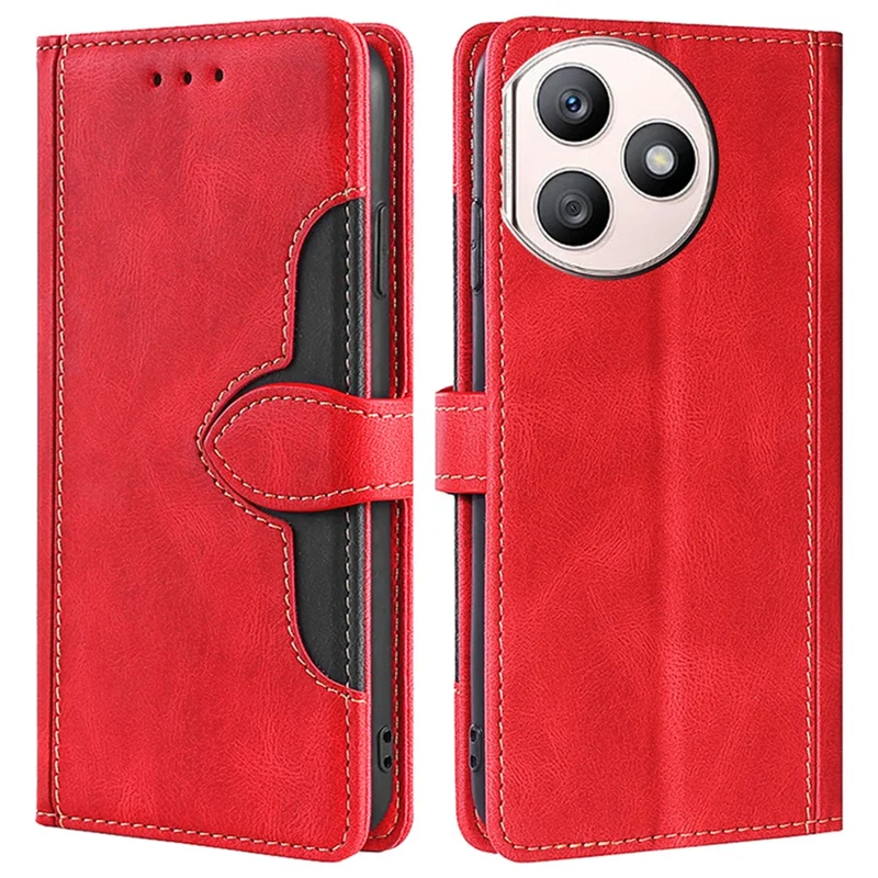 For Honor X50i+ 5G Wallet Case Skin-Feel Leather Stand Phone Cover - Red
