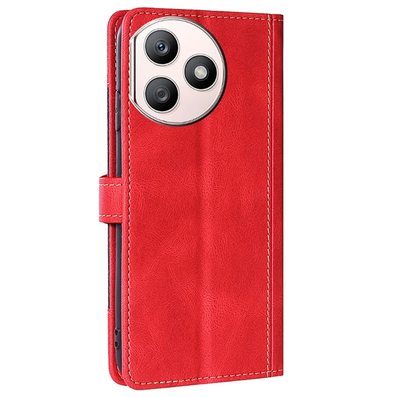 For Honor X50i+ 5G Wallet Case Skin-Feel Leather Stand Phone Cover - Red