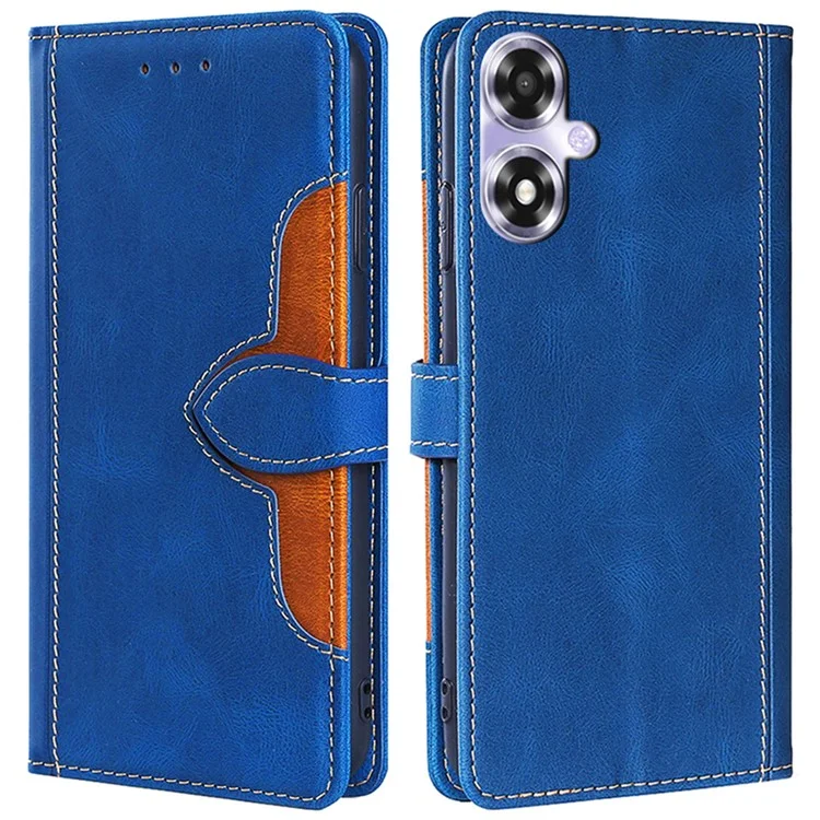 Pour Oppo A2x 5G / A2m 5G Étui en cuir, support, portefeuille, housse - Motif chapeau de paille bleu