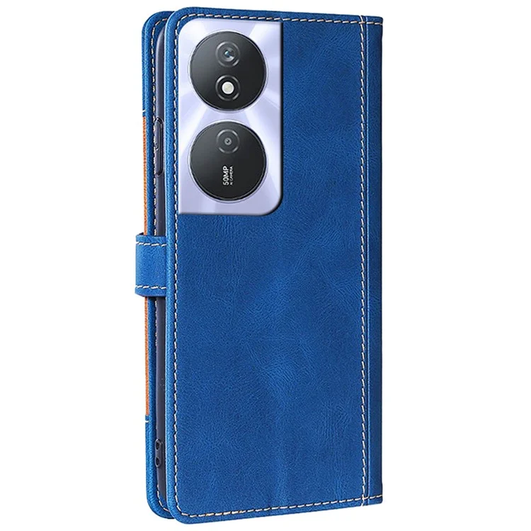 Para Honor Play 50 Plus 5G / Play 8T 5G / X7b 4G / 90 Smart Case Cartera Funda de Piel Patrón de Sombrero de Paja - Azul