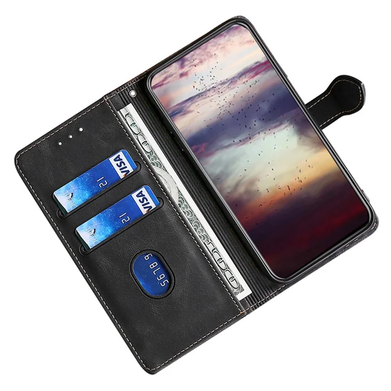 For Honor Play 50 Plus 5G / Play 8T 5G / X7b 4G / 90 Smart Case Wallet Leather Cover Straw Hat Pattern - Black