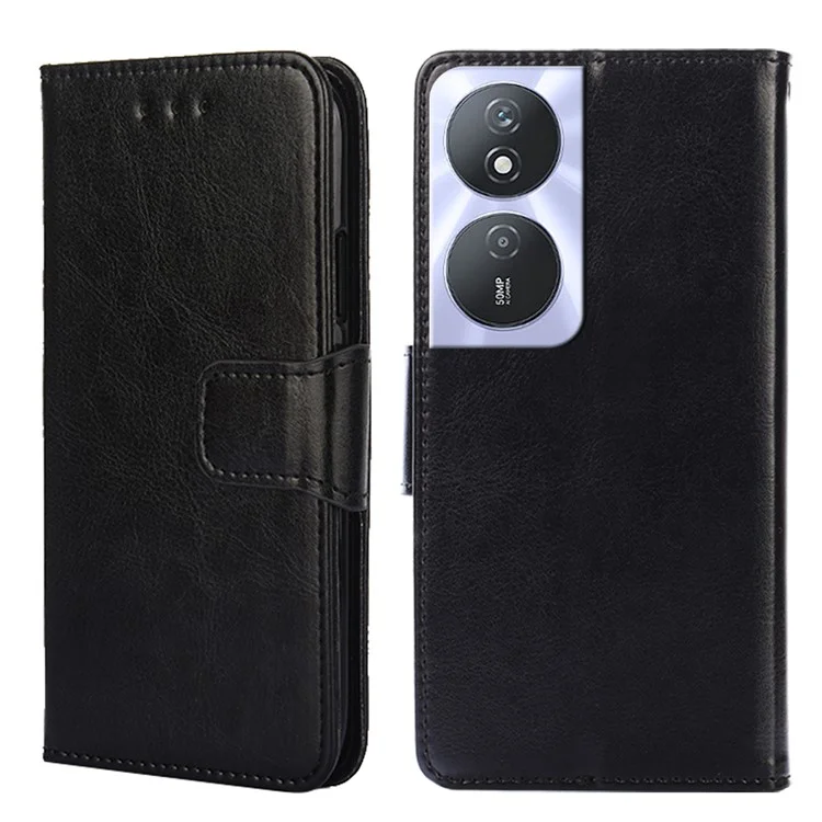 Per Honor Play 50 Plus 5G / Play 8T 5G / X7b 4G / 90 Custodia per Smartphone Smart Cover in Pelle con Slot per Schede - Nero