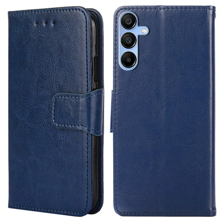 For Samsung Galaxy A15 4G / 5G Leather Case Phone Cover with Wallet Stand - Sapphire
