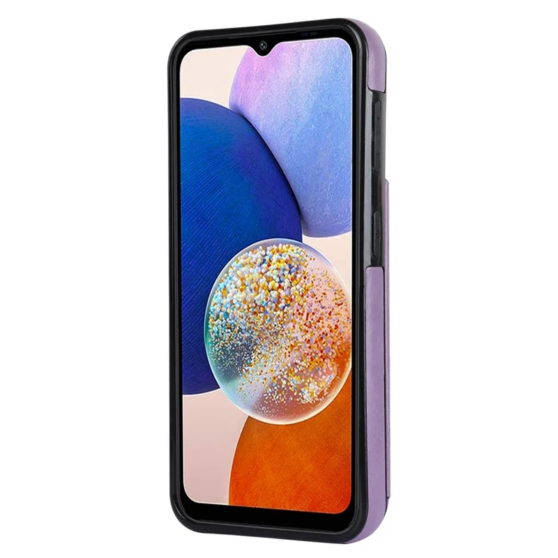 Para Samsung Galaxy A14 5G / 4G Couro+Capa de TPU com Suporte Flor Mandala Estampada Capa de Telefone - Roxo