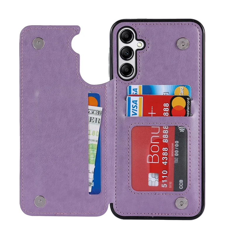Para Samsung Galaxy A14 5G / 4G Couro+Capa de TPU com Suporte Flor Mandala Estampada Capa de Telefone - Roxo