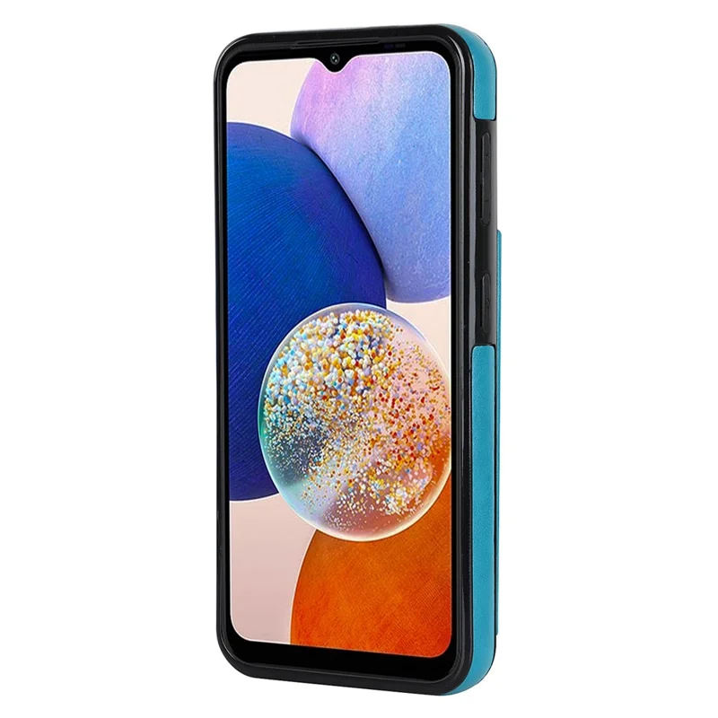 Pour Samsung Galaxy A15 5G Étui de téléphone magnétique Mandala Flower Imprinted Card Slots Cover - Bleu foncé