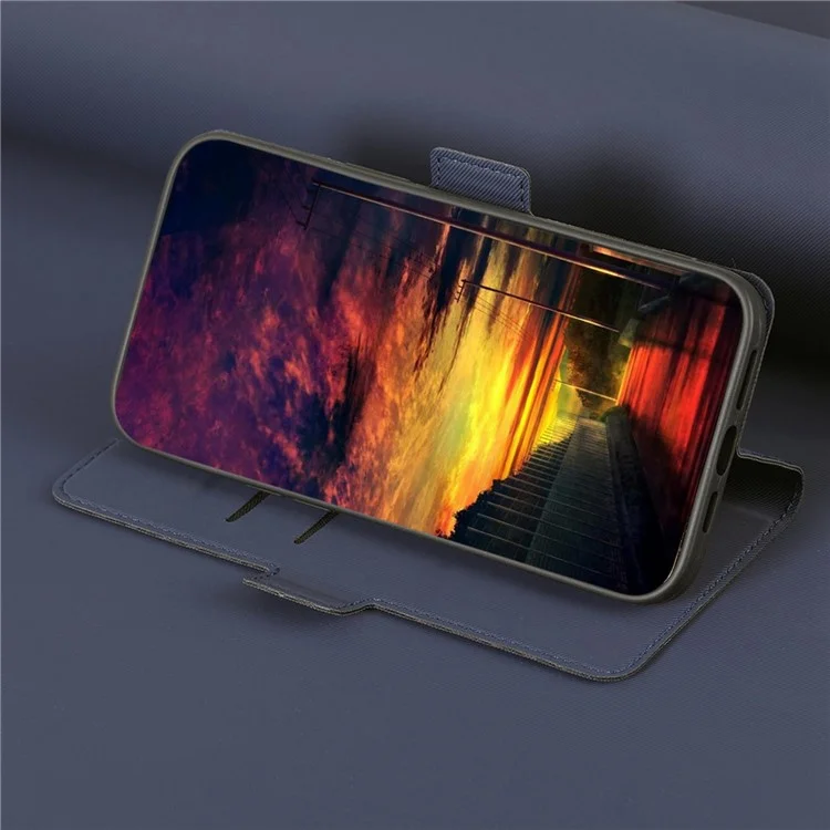 For Honor X50i+ 5G Super Thin PU Leather Cover Stand View Shockproof Cell Phone Case - Azul