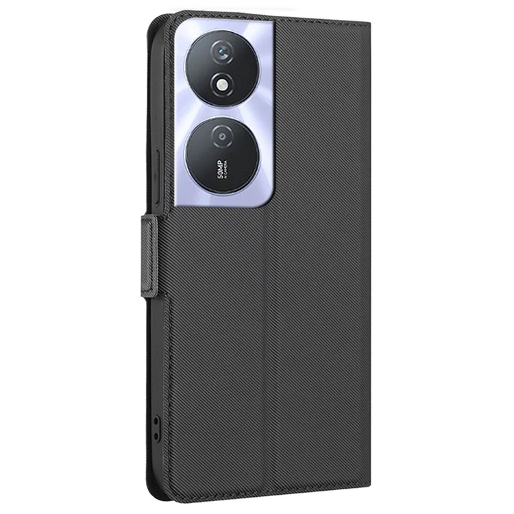 For Honor Play 50 Plus 5G / 8T 5G / X7b 4G / 90 Funda Protectora Inteligente Antiarañazos de Cuero PU con Soporte - Negro 