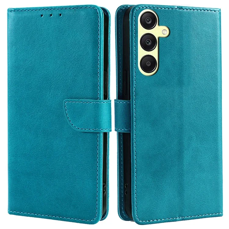 Leather Case for Samsung Galaxy A25 5G (Global) (161.0 x 76.5 x 8.3mm) Wallet Stand Cover - Baby Blue