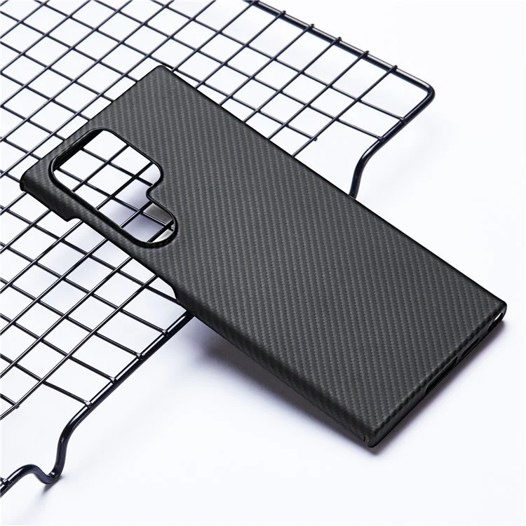 Funda para Samsung Galaxy S24 Ultra, de fibra de aramida con textura fina 600D, cubierta de teléfono delgada, color negro