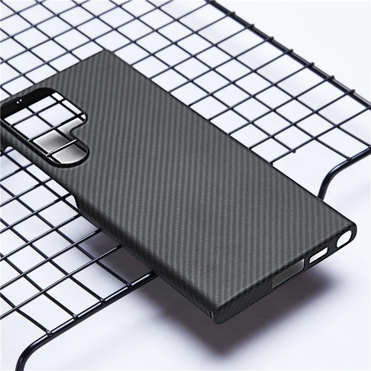 Funda para Samsung Galaxy S24 Ultra, de fibra de aramida con textura fina 600D, cubierta de teléfono delgada, color negro