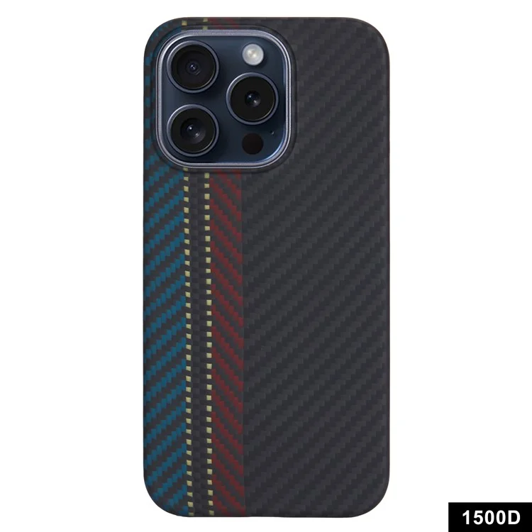 Für iPhone 15 Pro Case 1500D Carbon Fiber Textur Aramid Fiber Handyhülle, Großer Linsenausschnitt
