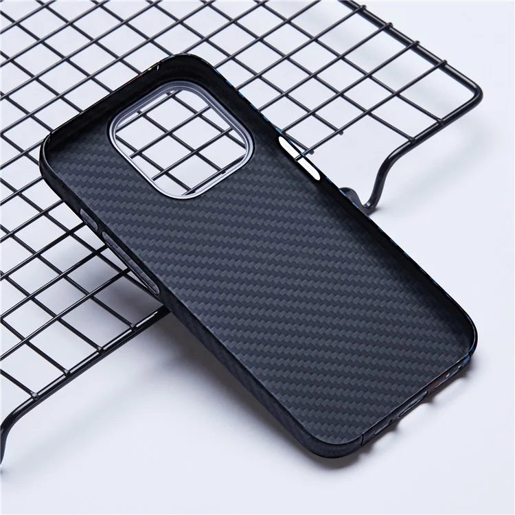 Für iPhone 15 Pro Case 1500D Carbon Fiber Textur Aramid Fiber Handyhülle, Großer Linsenausschnitt