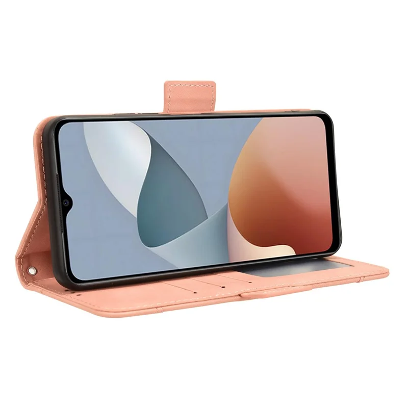 For ZTE Blade A54 Leather Folio Wallet Case Stand View Phone Cover Card Slots - Pink