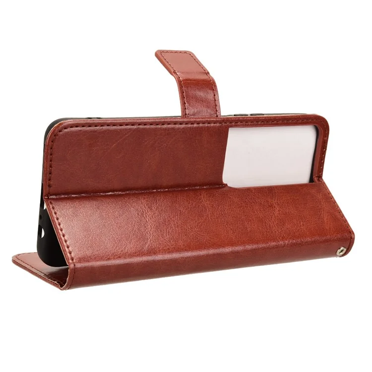 For Honor Play 50 Plus 5G / Play 8T 5G / X7b 4G / X7b 5G / 90 Smart Case Crazy Horse Texture Leather Wallet Stand Phone Cover - Brown