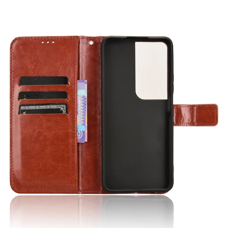 For Honor Play 50 Plus 5G / Play 8T 5G / X7b 4G / X7b 5G / 90 Smart Case Crazy Horse Texture Leather Wallet Stand Phone Cover - Brown