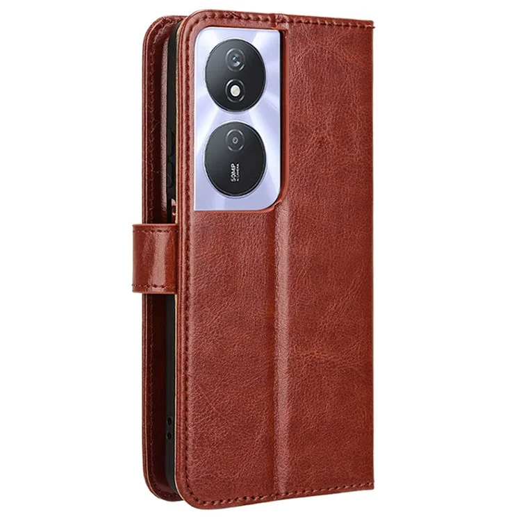 For Honor Play 50 Plus 5G / Play 8T 5G / X7b 4G / X7b 5G / 90 Smart Case Crazy Horse Texture Leather Wallet Stand Phone Cover - Brown