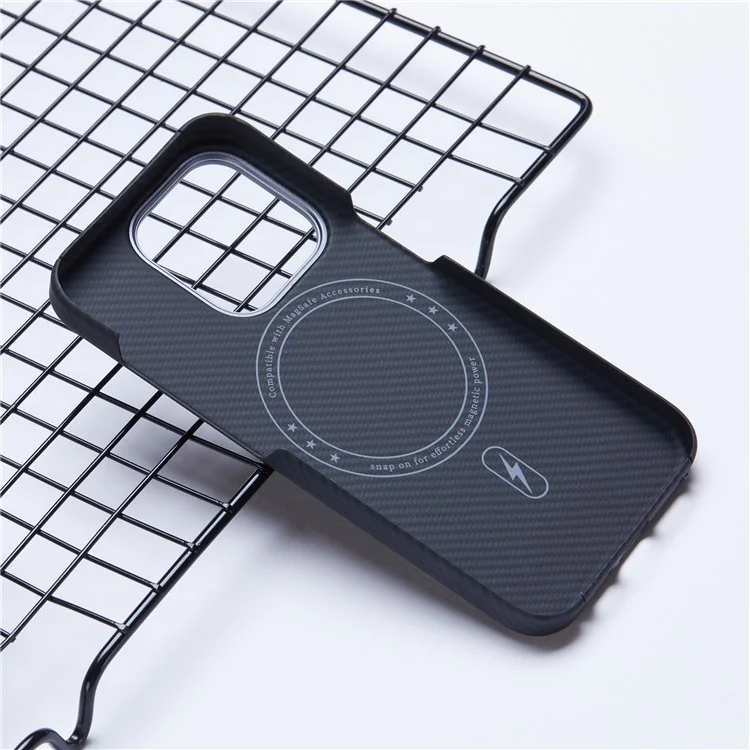 For iPhone 14 Pro Case Compatible with MagSafe 600D Fine Texture Aramid Fiber Phone Case