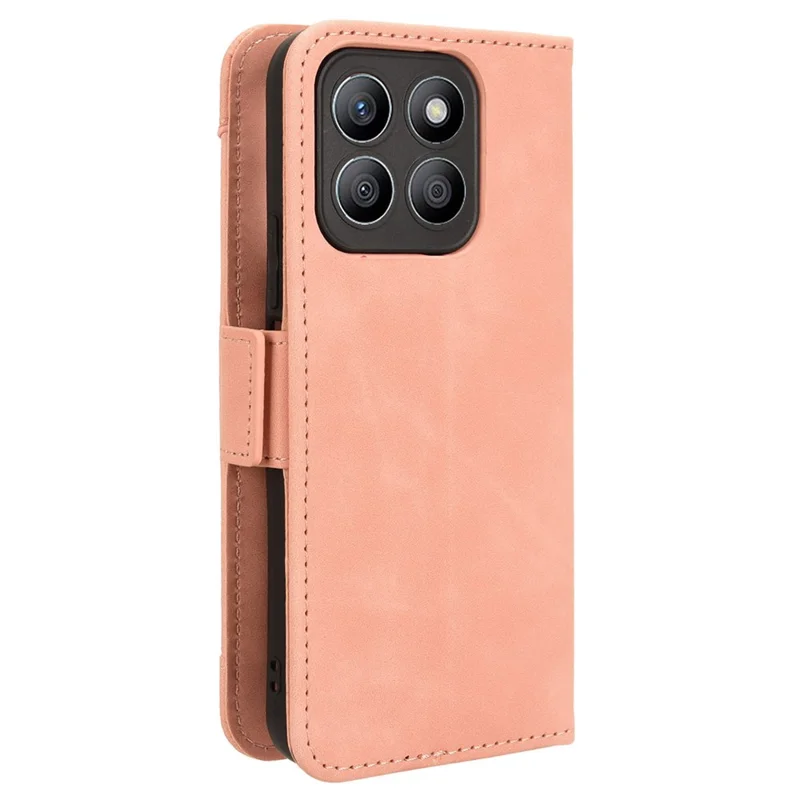 For Honor X8b 4G PU Leather Phone Case Stand Mobile Cover with Multiple Card Slots - Pink
