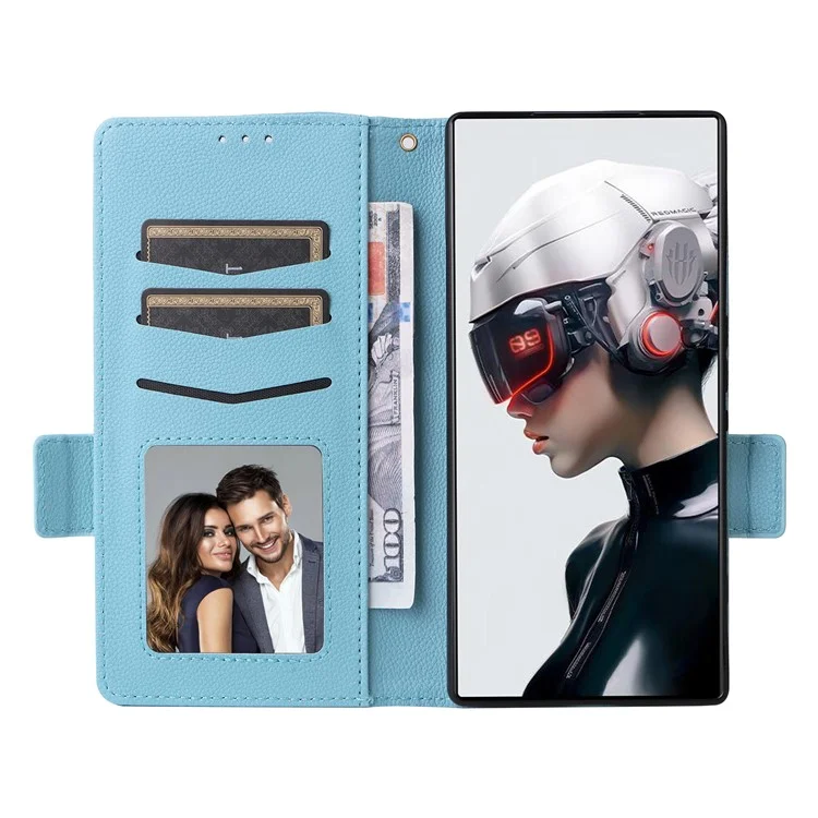 Para ZTE nubia Red Magic 9 Pro 5G / 9 Pro+ 5G Funda Tipo Cartera Textura Litchi - Azul Bebé
