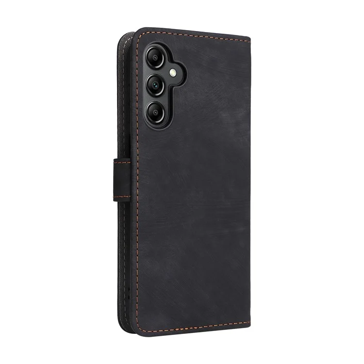 Para Samsung Galaxy A15 5G / 4G Caja RFID Bloqueo Soporte Teléfono Tapa de Tarjeta Bolsa con Correa de Mano - Negro