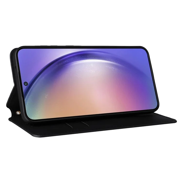 Für Samsung Galaxy A55 5G Anti-Scratch Phone Case Stand Magnetisches Handy-Cover - Schwarz