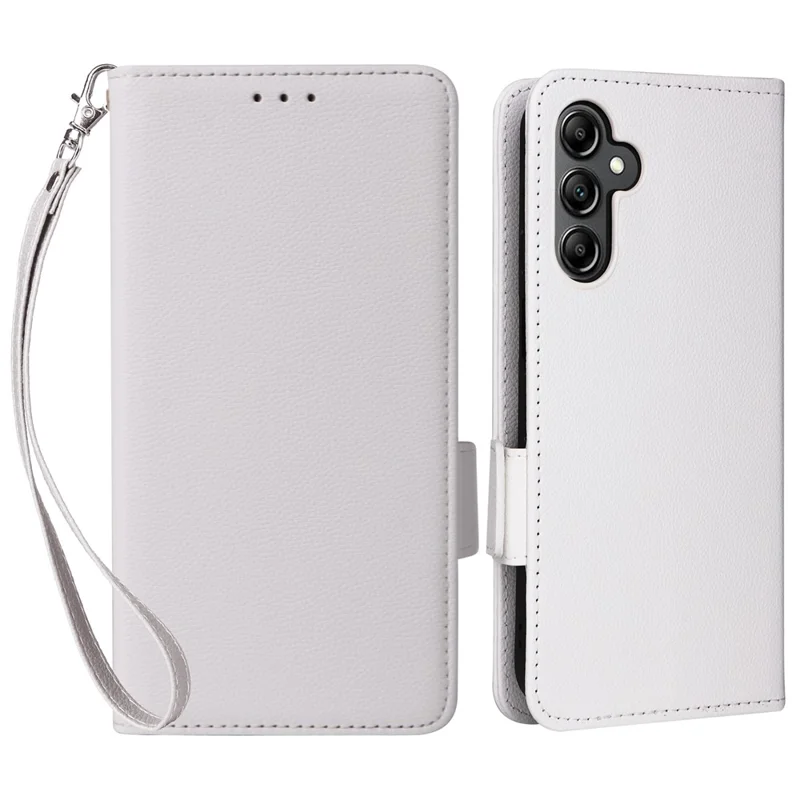 Für Samsung Galaxy A15 4G / 5G Wallet Case PU Leder Litchi Textur Telefonständer Abdeckung - Weiß