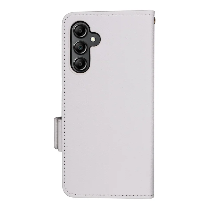 Für Samsung Galaxy A15 4G / 5G Wallet Case PU Leder Litchi Textur Telefonständer Abdeckung - Weiß